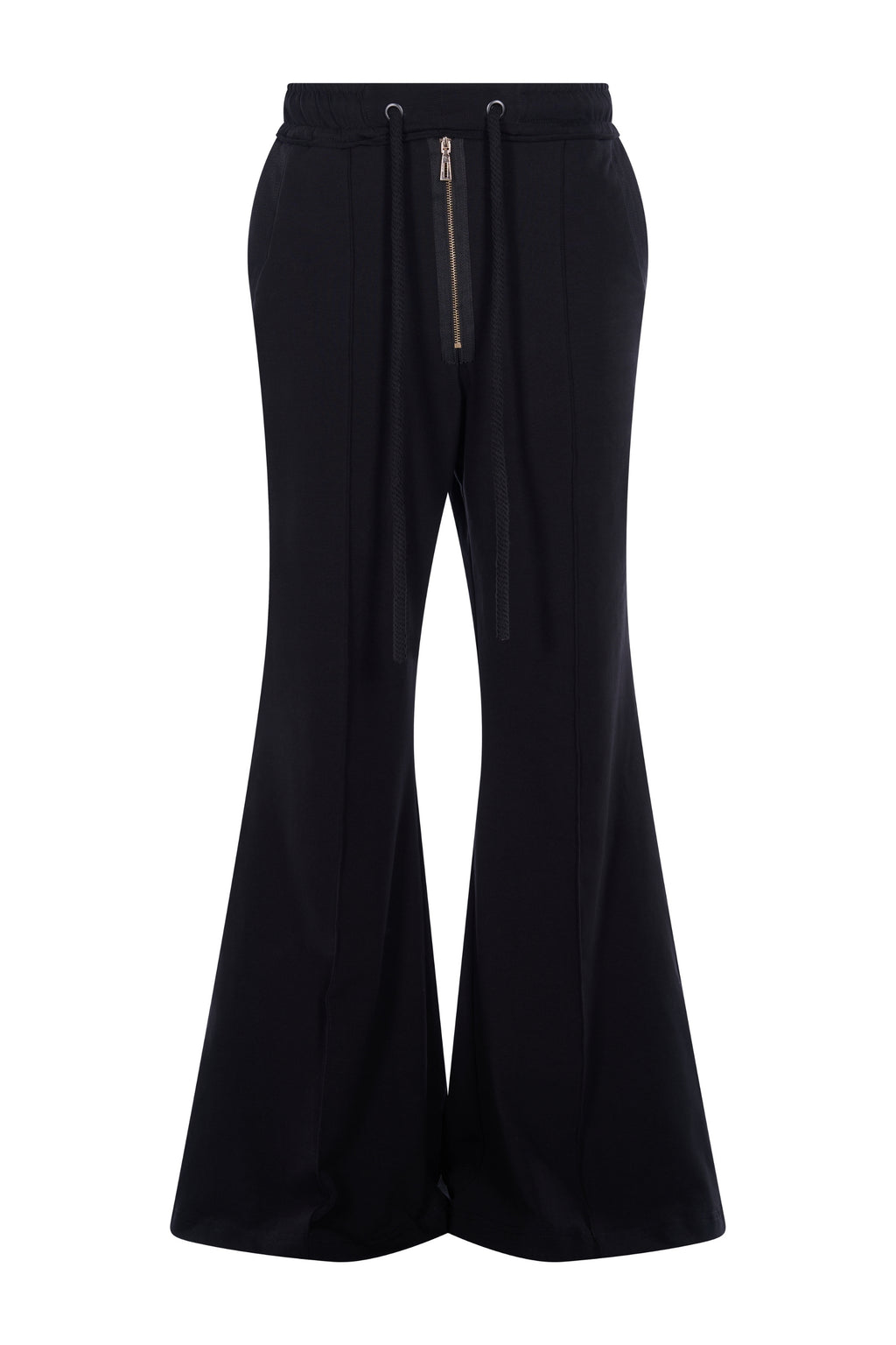 Pantaloni Negri Evazati si Fermoar Metalic