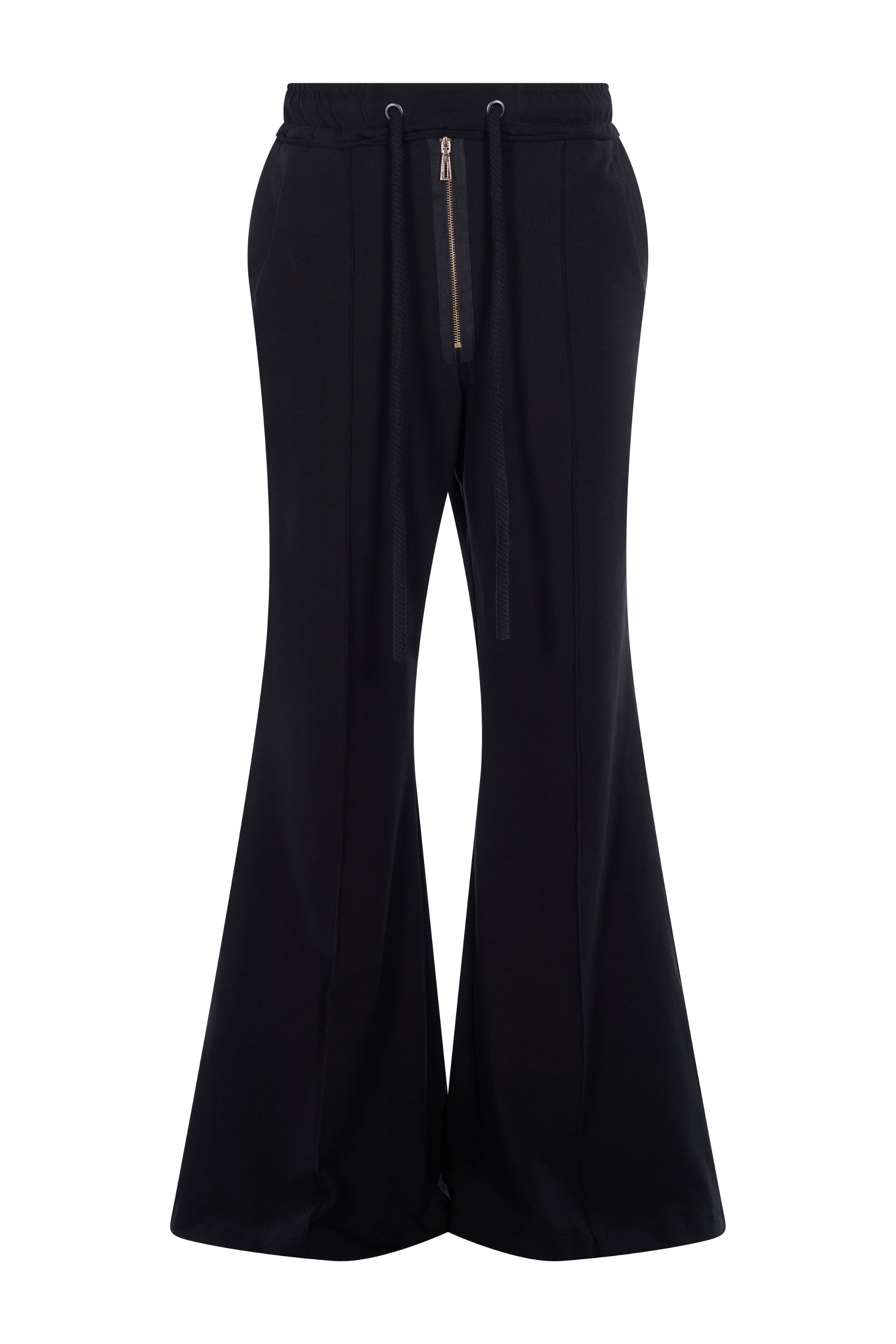 Pantaloni Negri Evazati si Fermoar Metalic