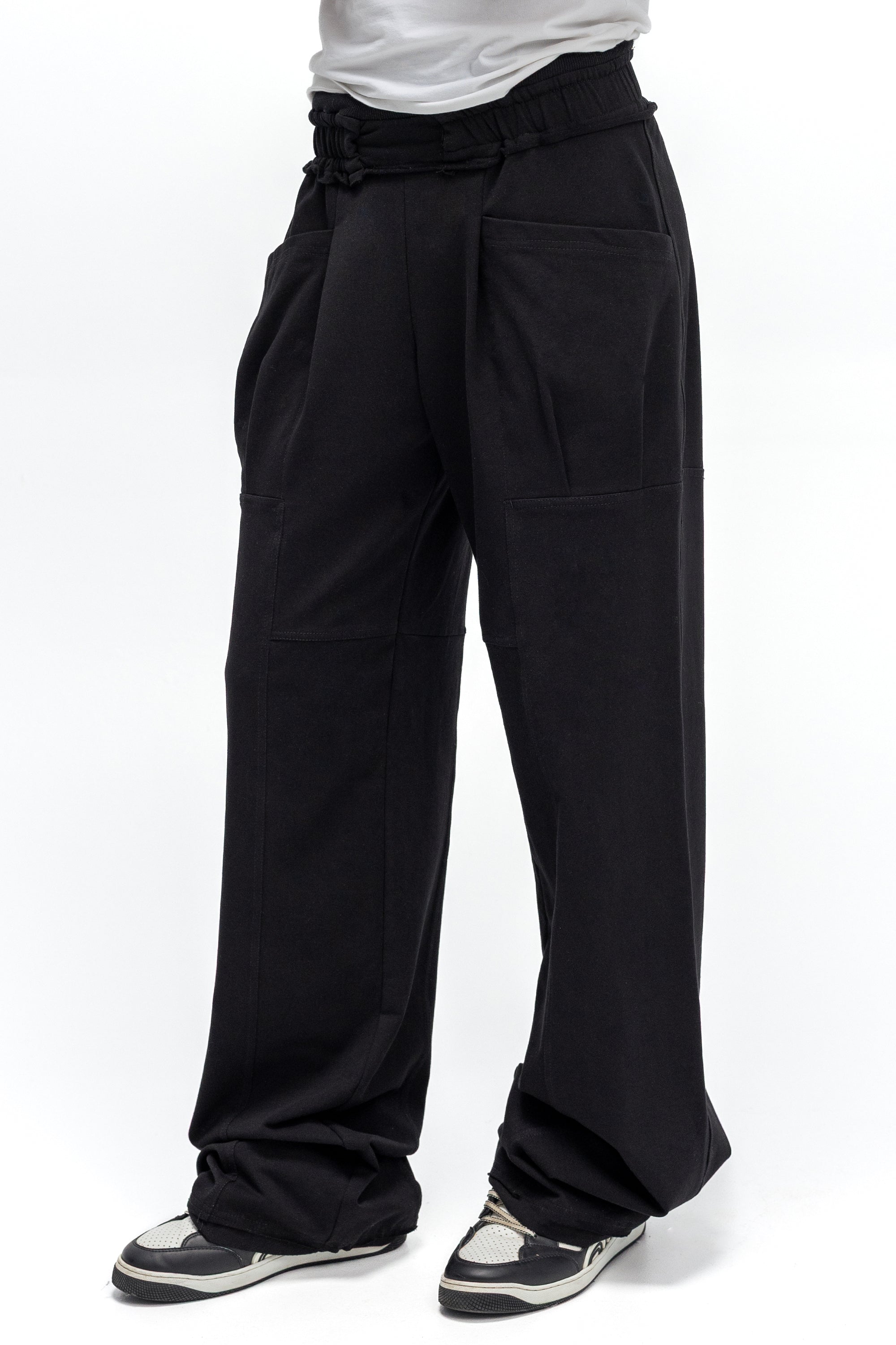 Pantaloni Negri cu Buzuare “burduf”