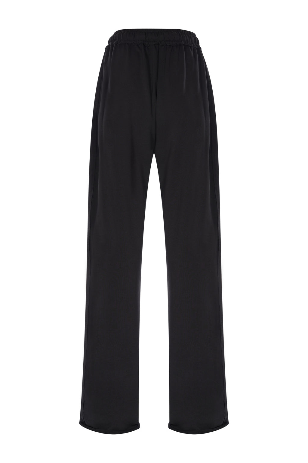 Pantaloni Negri Cu Croiala Larga Si Talie Elastica