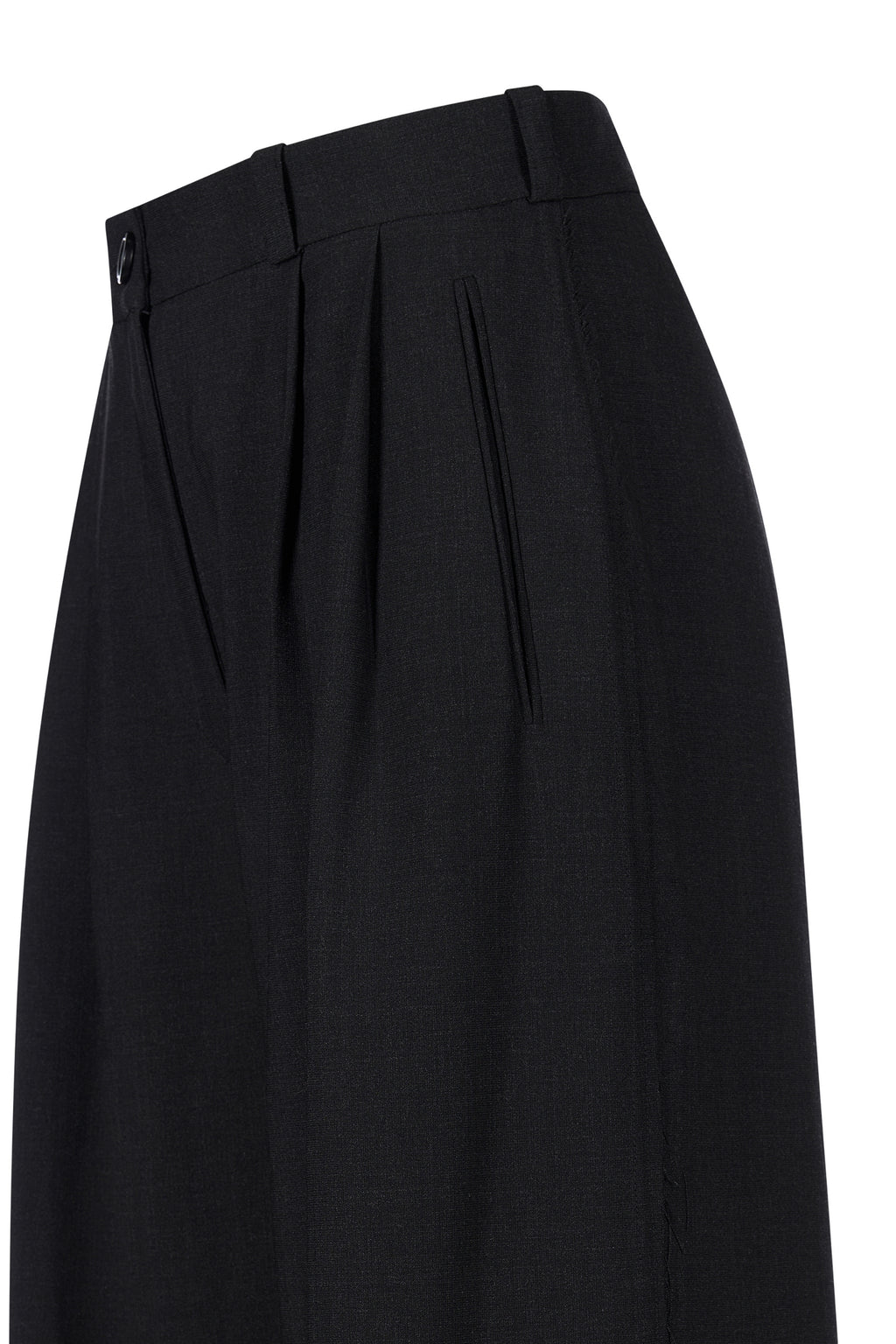 Pantaloni Gri Inchis cu Pense Frontale Wide-Leg