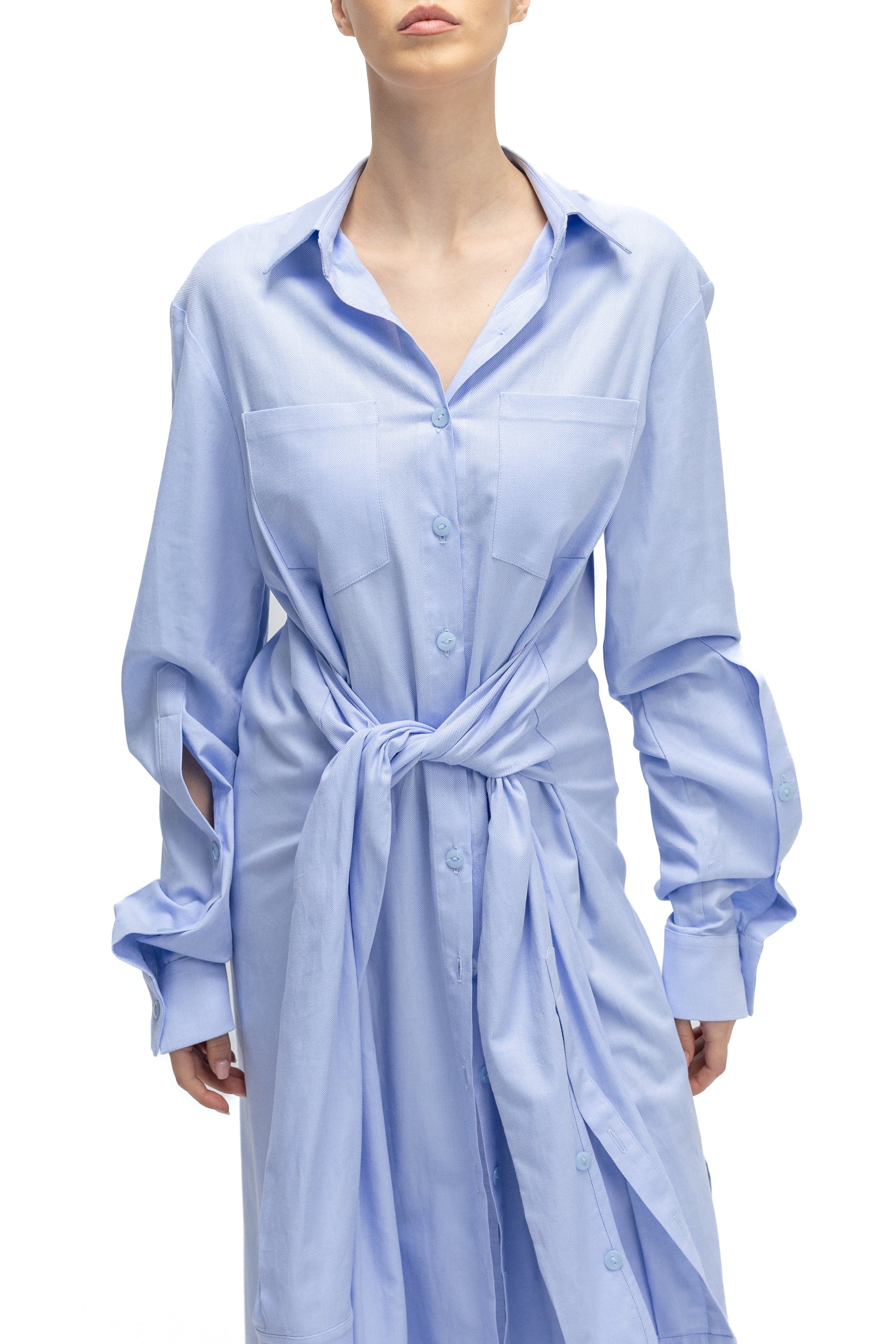 Rochie Stil Camasa Albastra