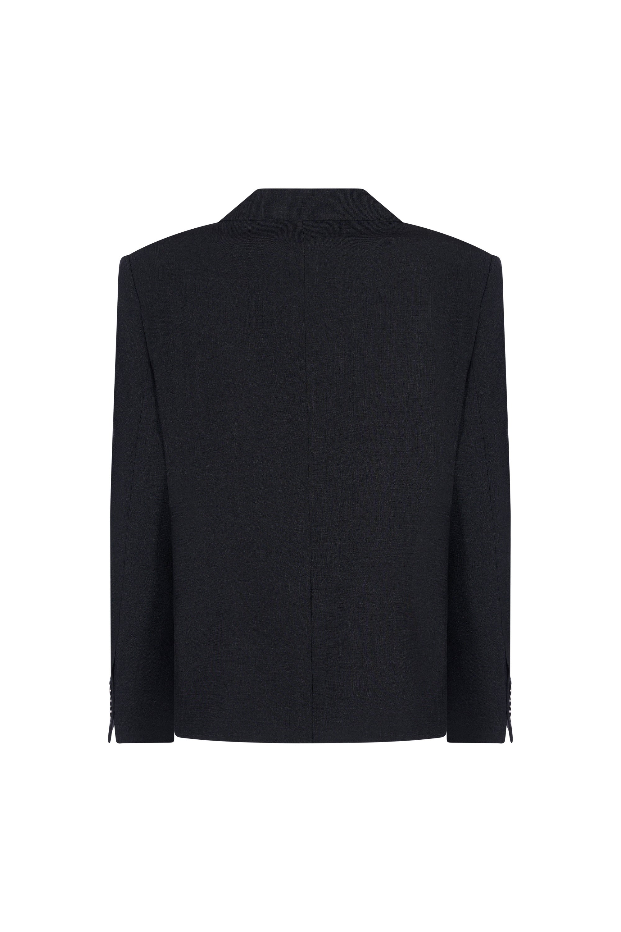 Sacou Gri Inchis Oversized cu Rever Clasic