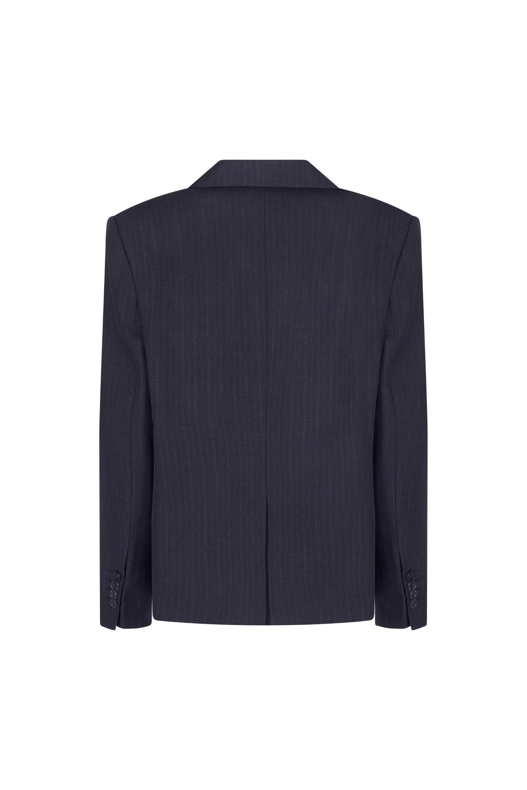 Sacou Bleumarin Oversized cu Rever Clasic