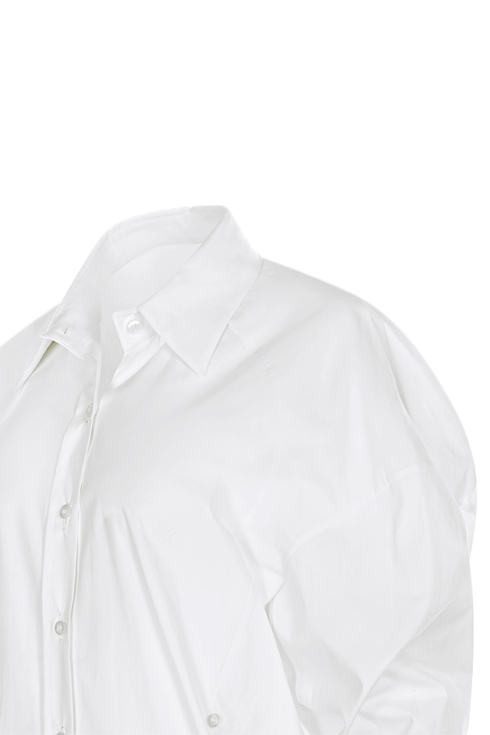 Camasa Alba Oversized cu Maneci Ample si Croiala Lunga