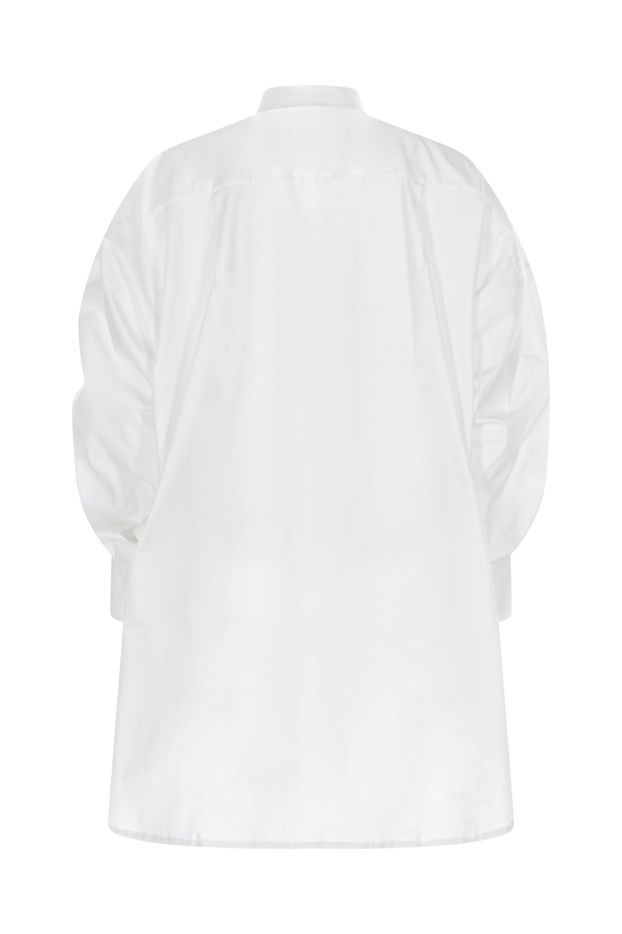 Camasa Alba Oversized cu Maneci Ample si Croiala Lunga