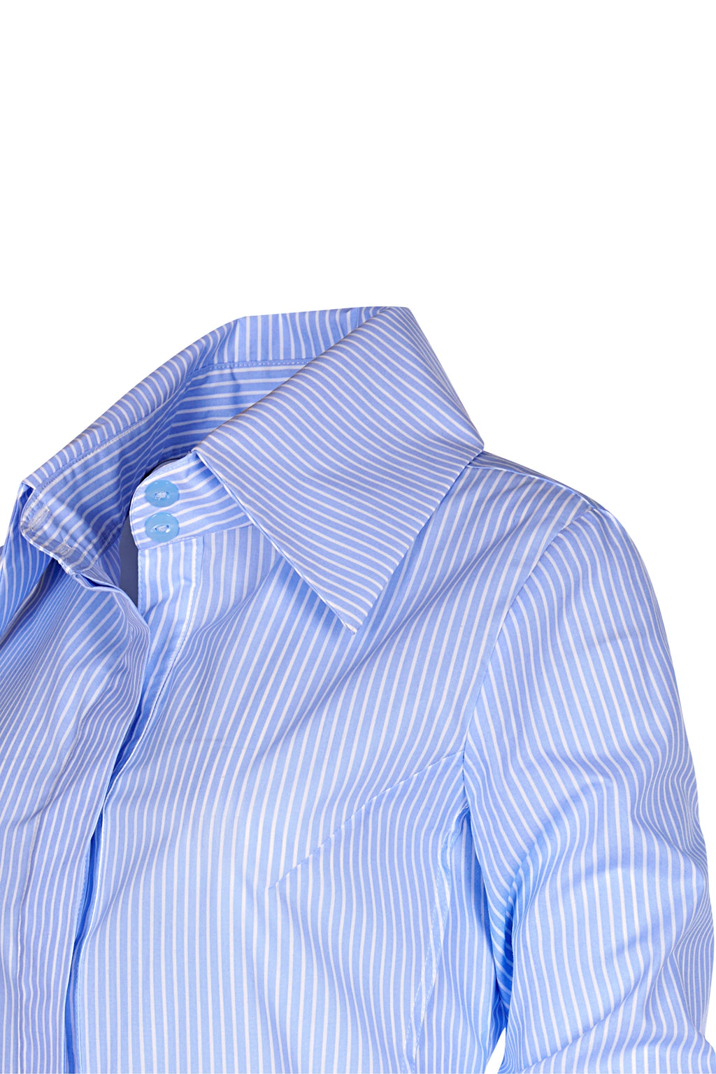 Camasa Albastra Cu Dungi Si Croiala Cambrata