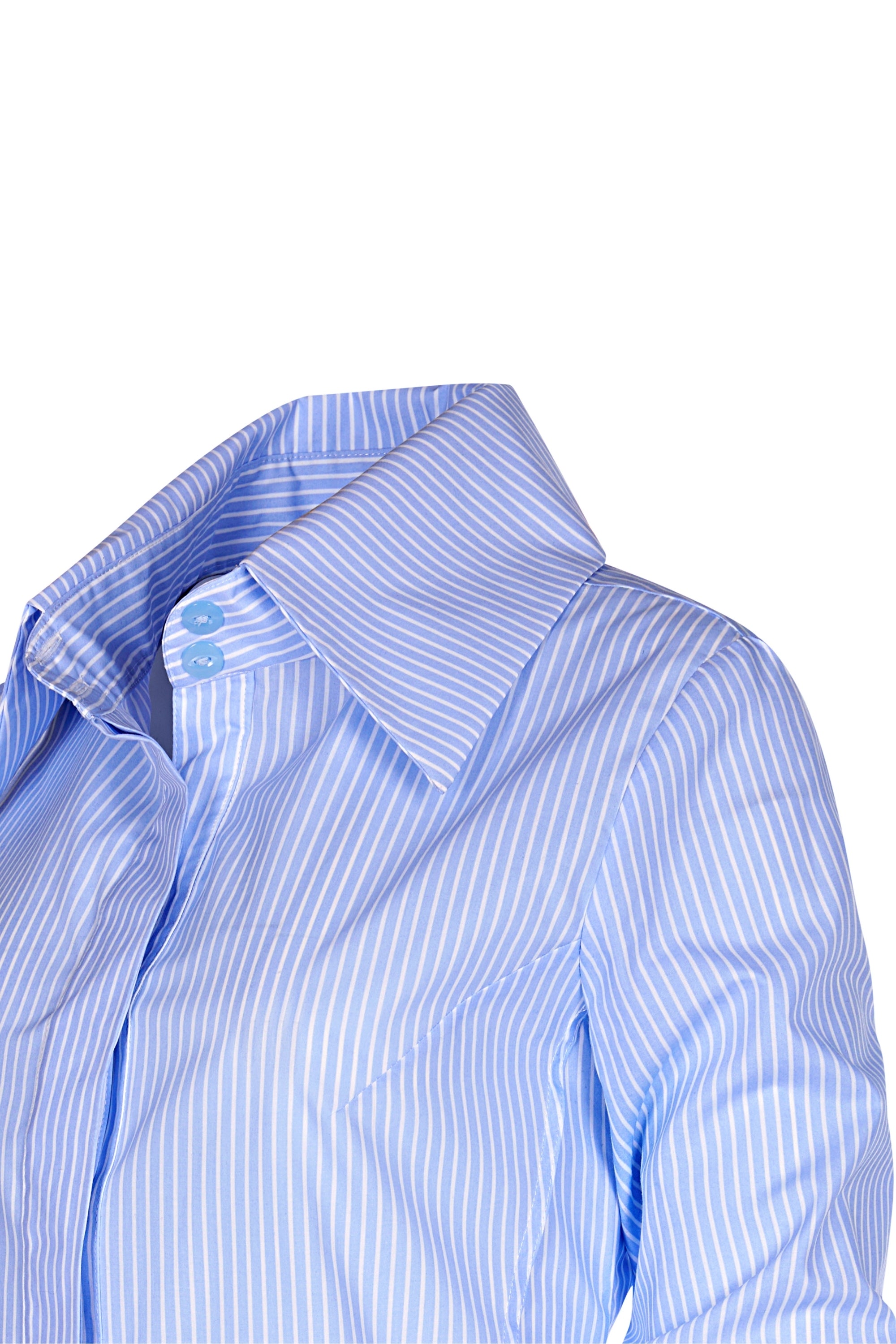 Camasa Albastra Cu Dungi Si Croiala Cambrata