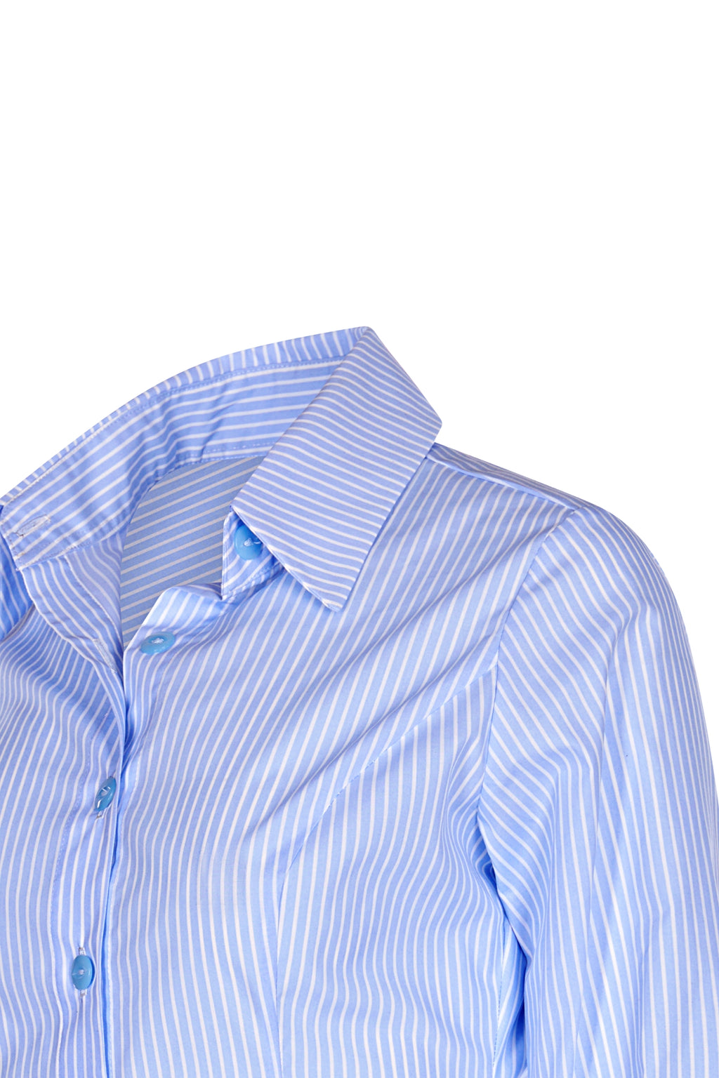 Camasa Albastra Cu Dungi Si Guler Clasic