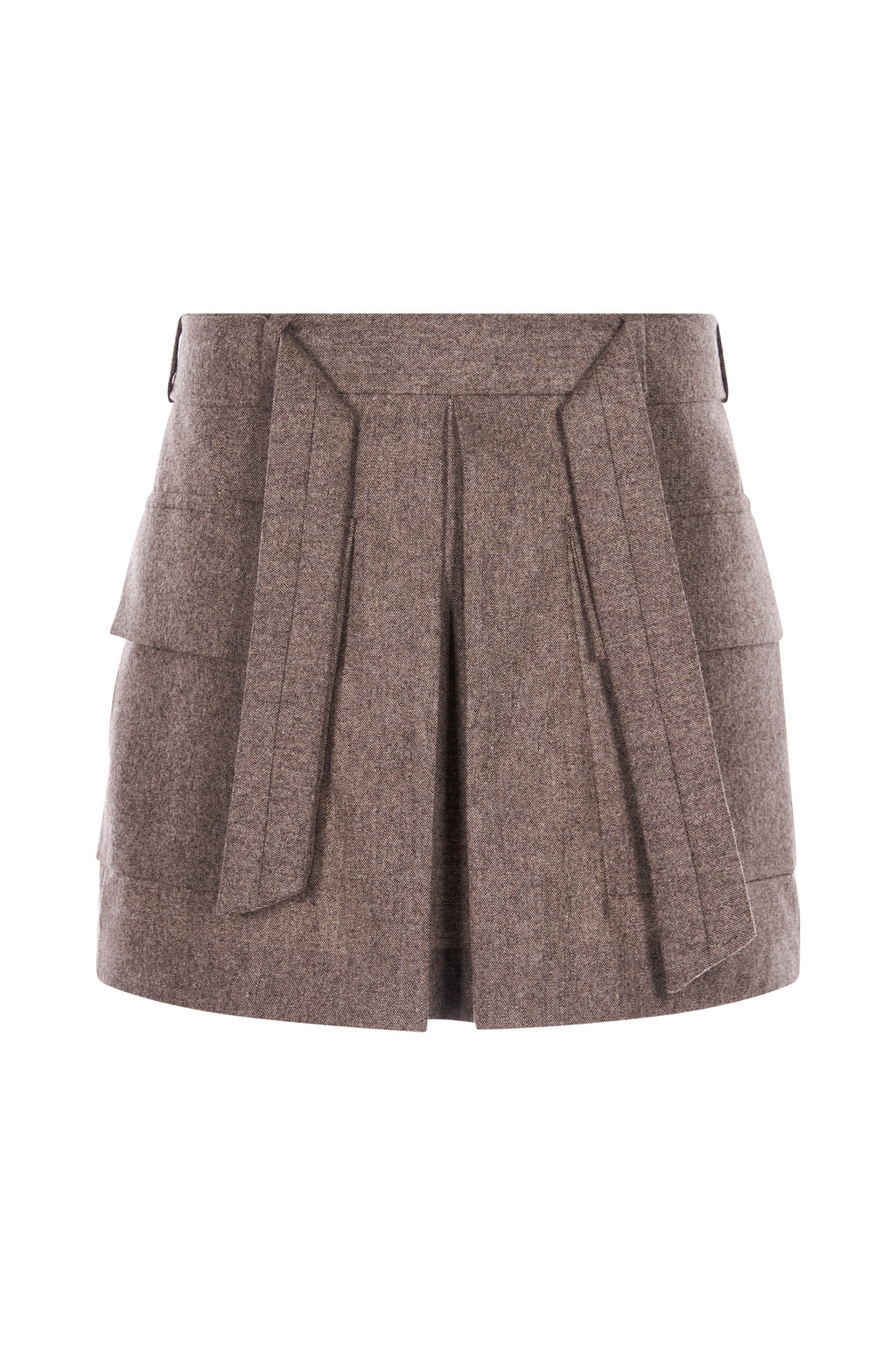 Fusta Mini Gri Taupe Cu Buzunare Cargo