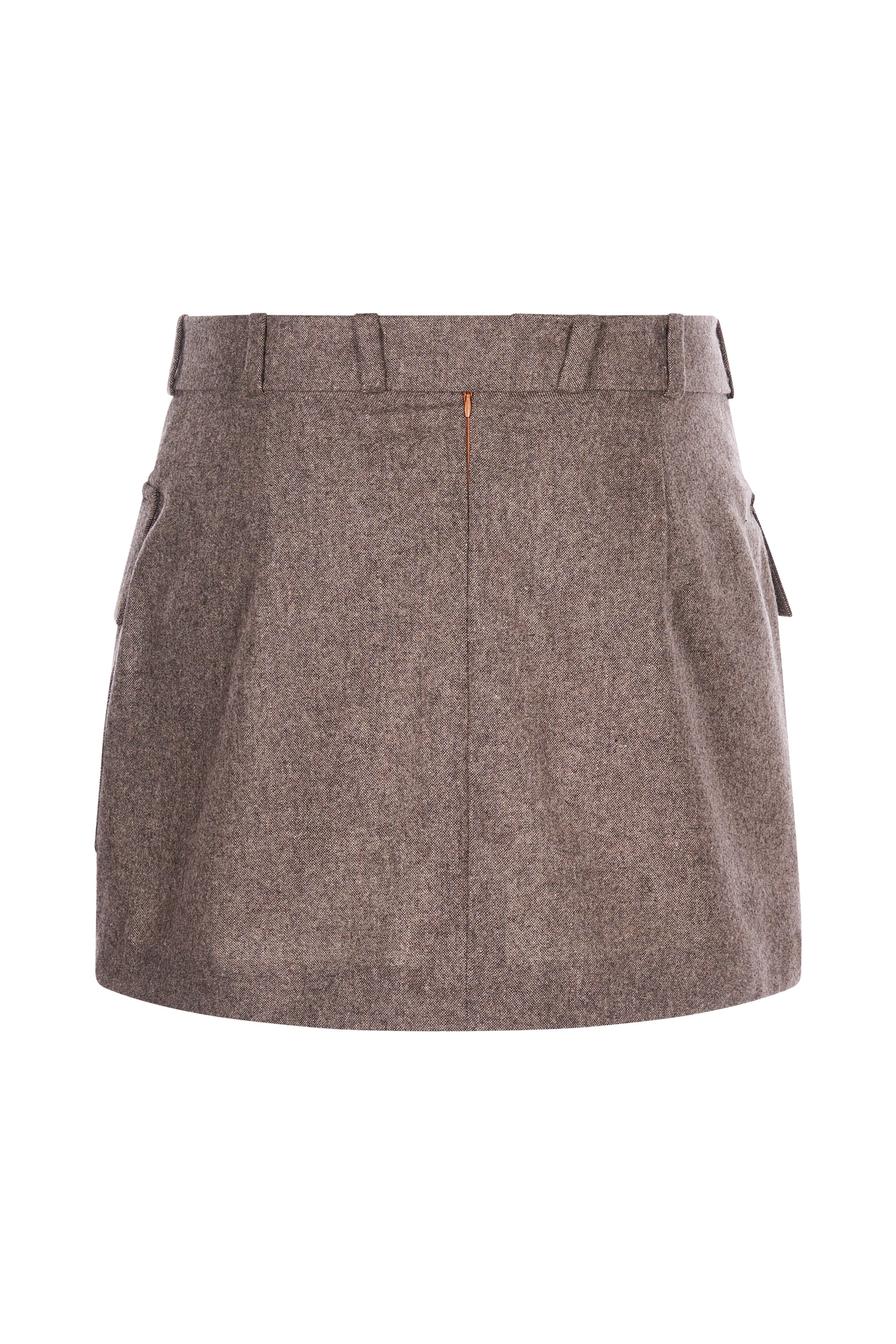 Fusta Mini Gri Taupe Cu Buzunare Cargo