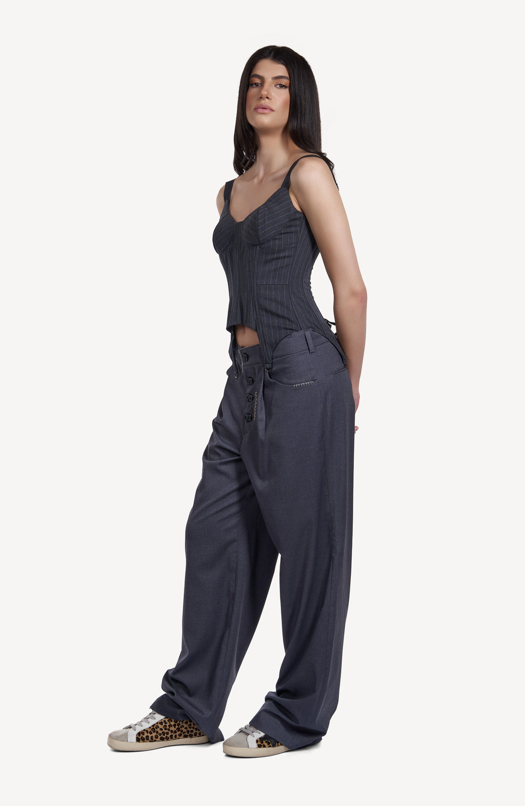 Corset Structurat cu Dungi Fine