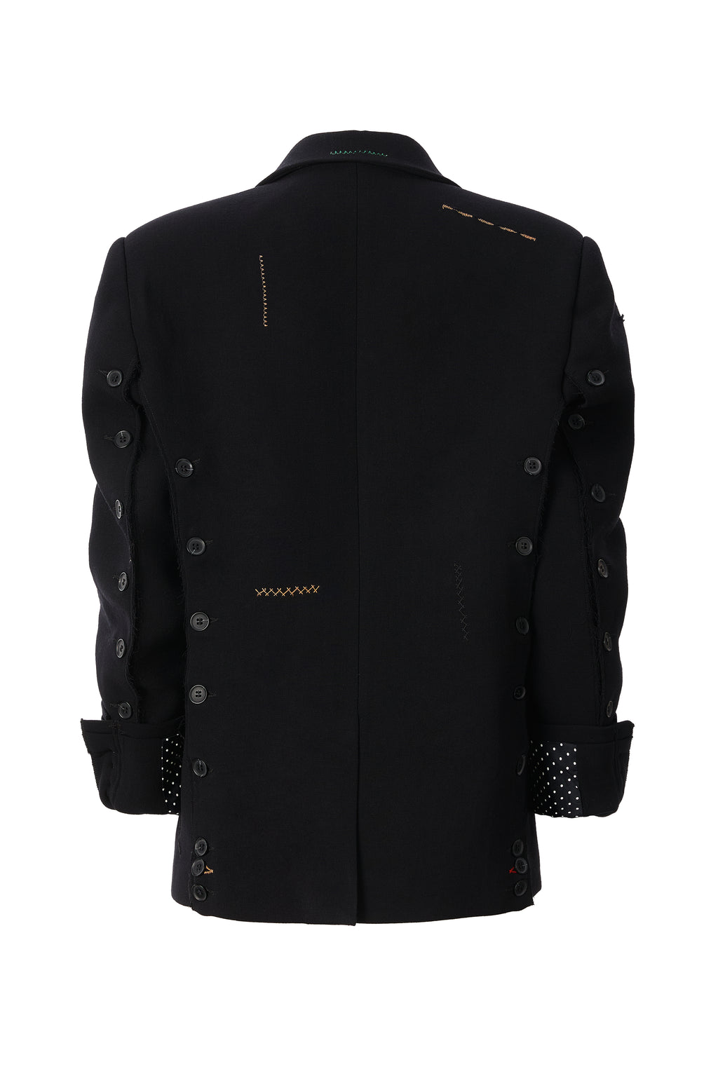 Sacou Negru Oversized cu Detalii Cusaturi in Contrast