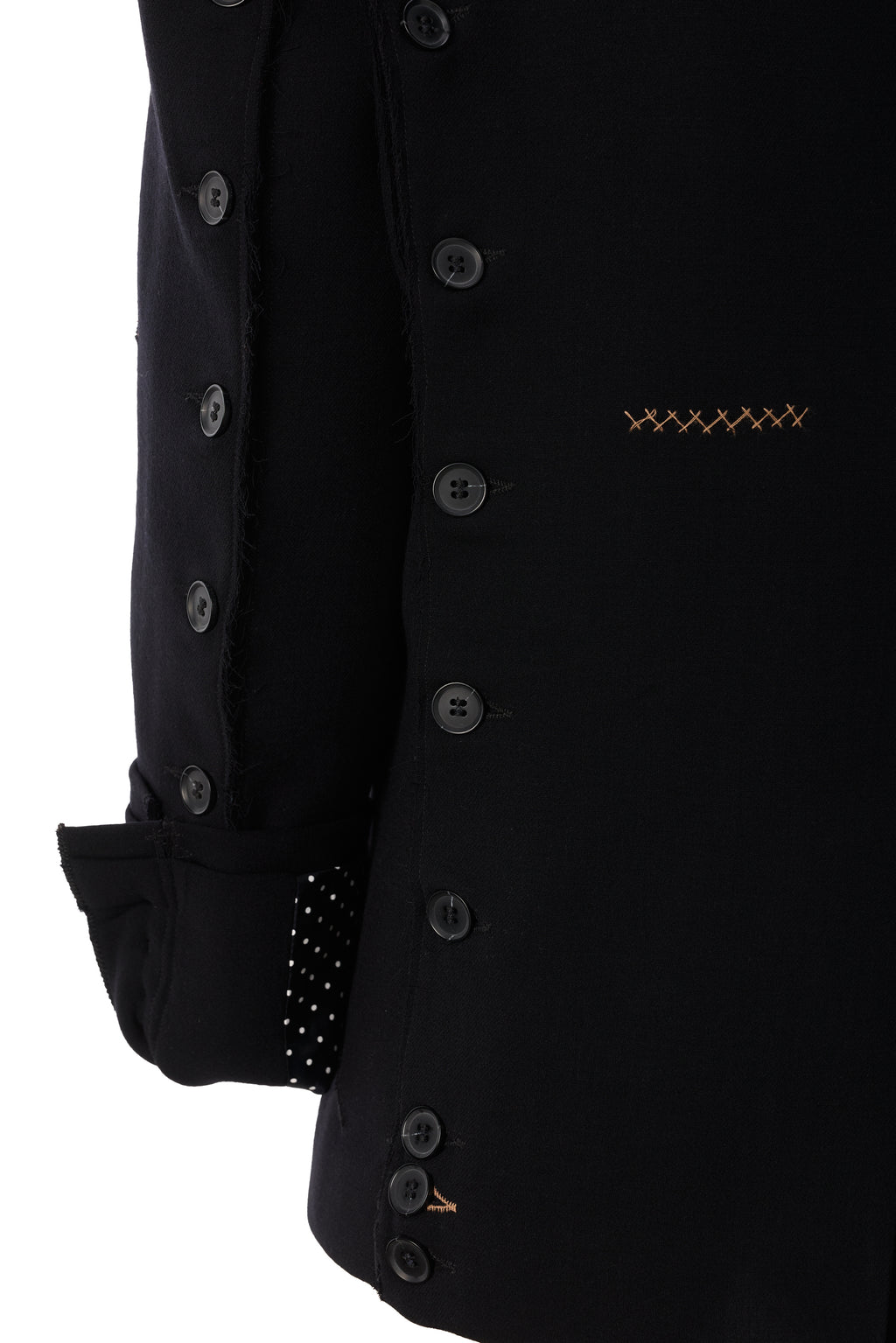 Sacou Negru Oversized cu Detalii Cusaturi in Contrast