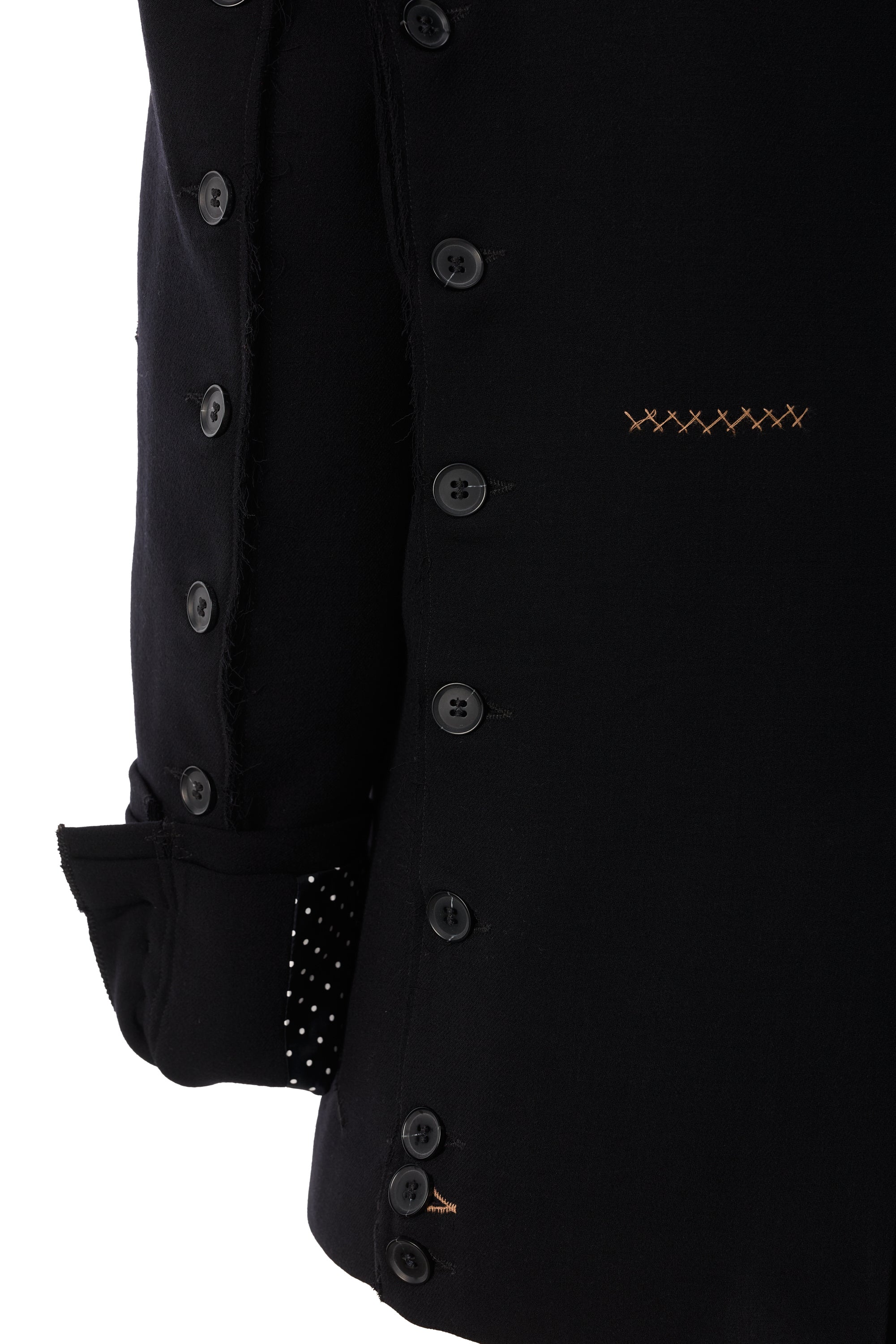 Sacou Negru Oversized cu Detalii Cusaturi in Contrast