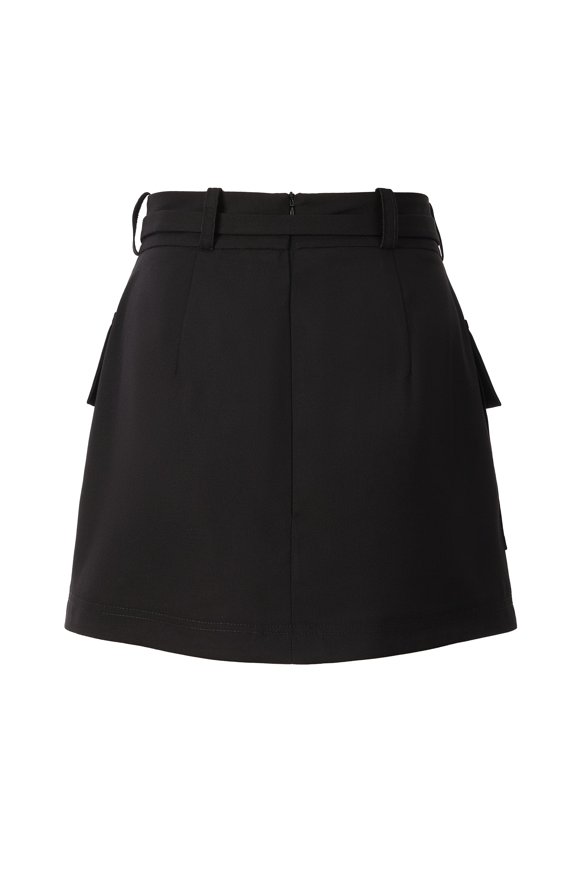 Fusta Mini Neagra cu Buzunare Cargo