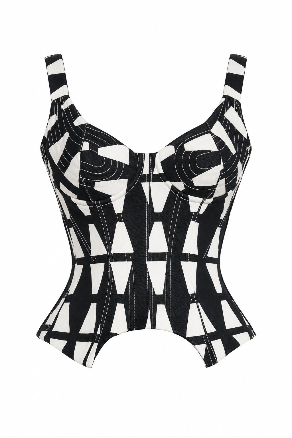 Corset Structurat cu Imprimeu Grafic