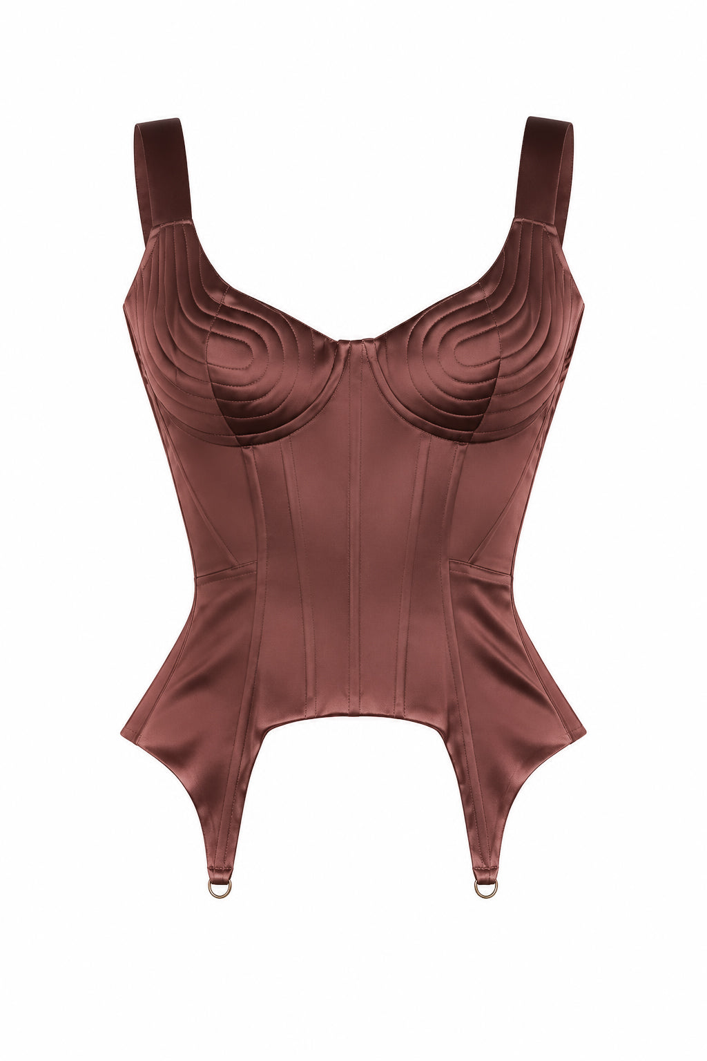 Corset Satinat Maro Ciocolatiu