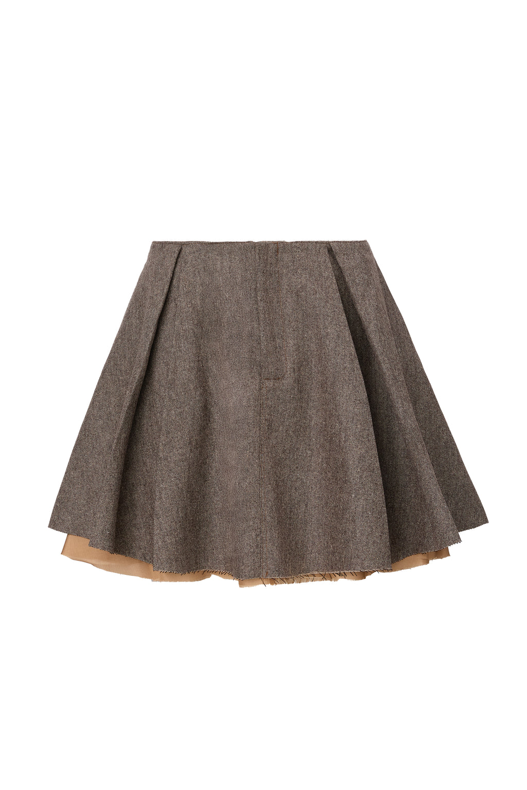 Fustă Mini Gri Taupe din Lana