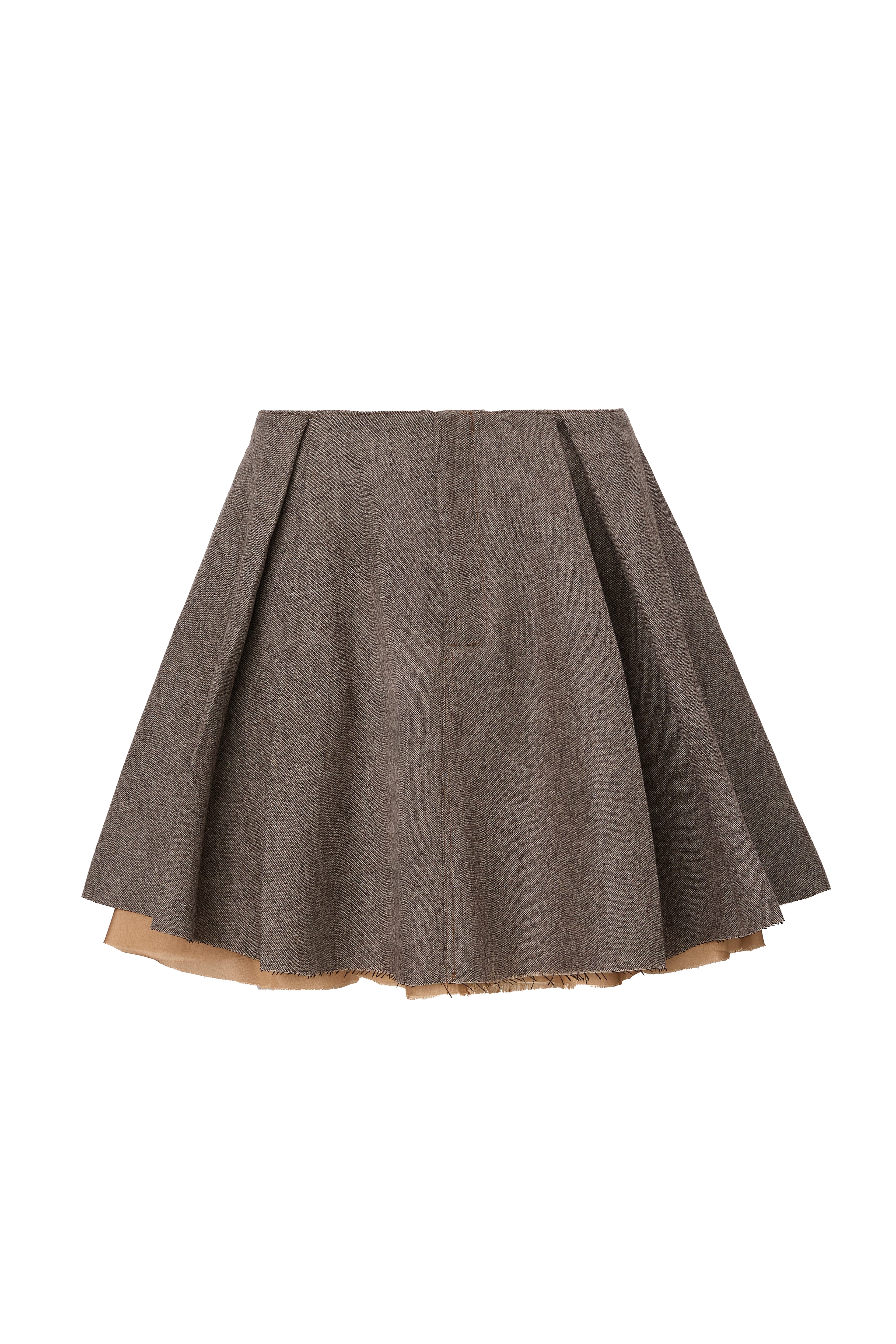 Fustă Mini Gri Taupe din Lana