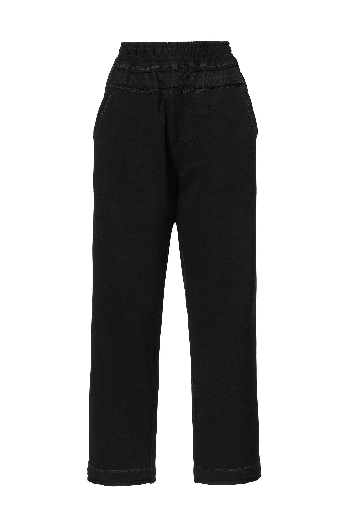 Pantaloni Negri cu Talie Elastica