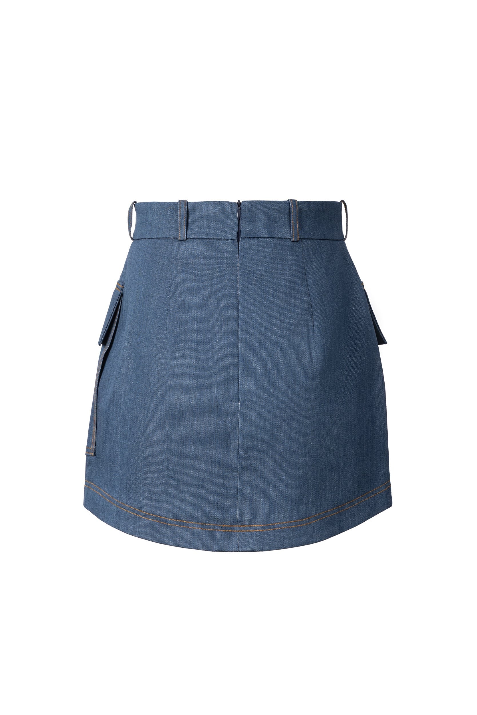 Fusta Mini Denim cu Buzunare Cargo