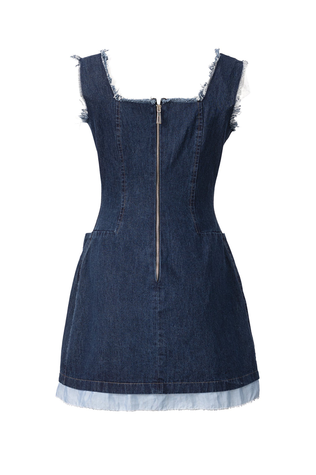 Rochie Midi Denim cu Cristale Aplicate