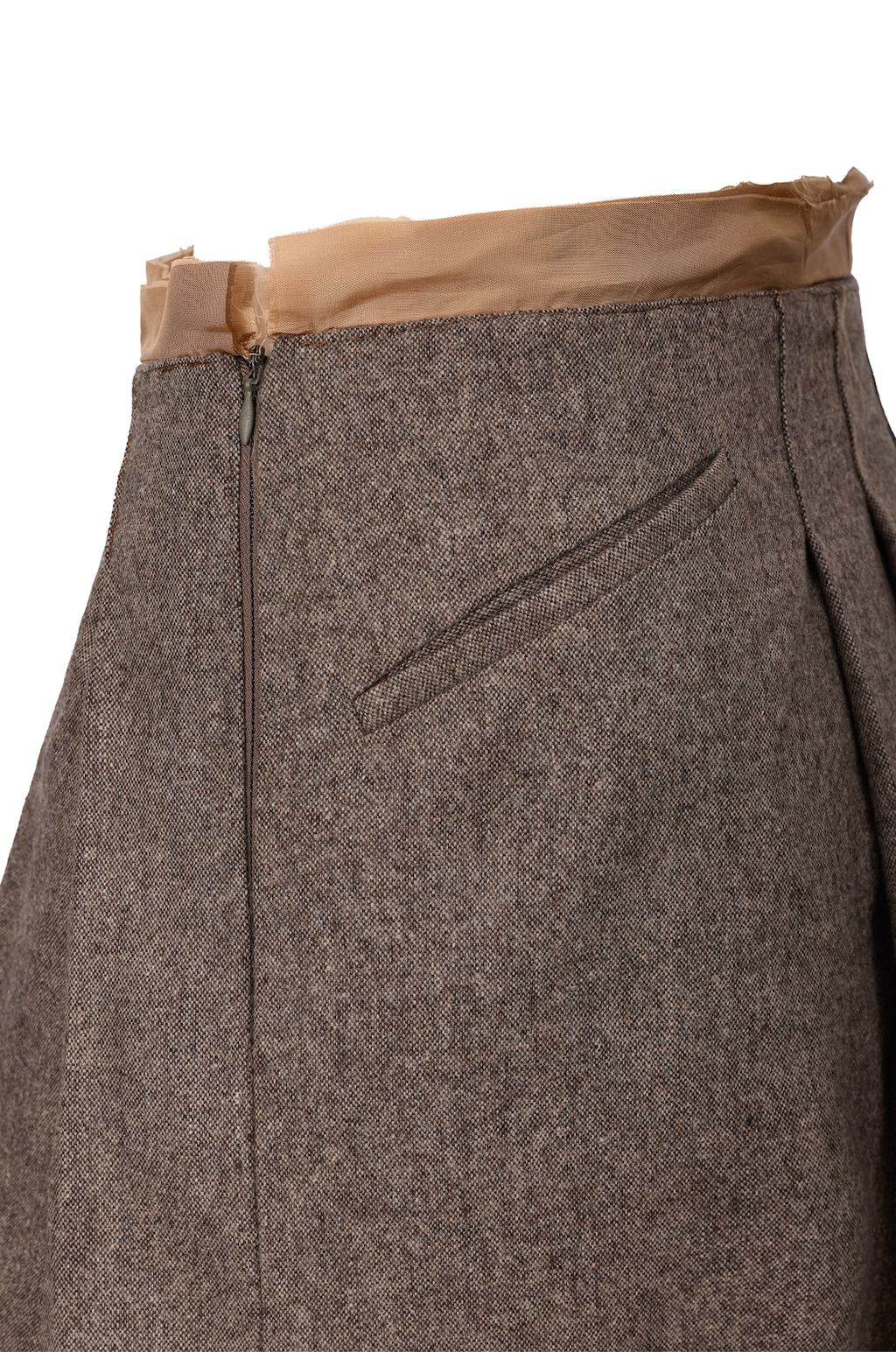 Fusta Mini Gri Taupe si Captuseala din Lana