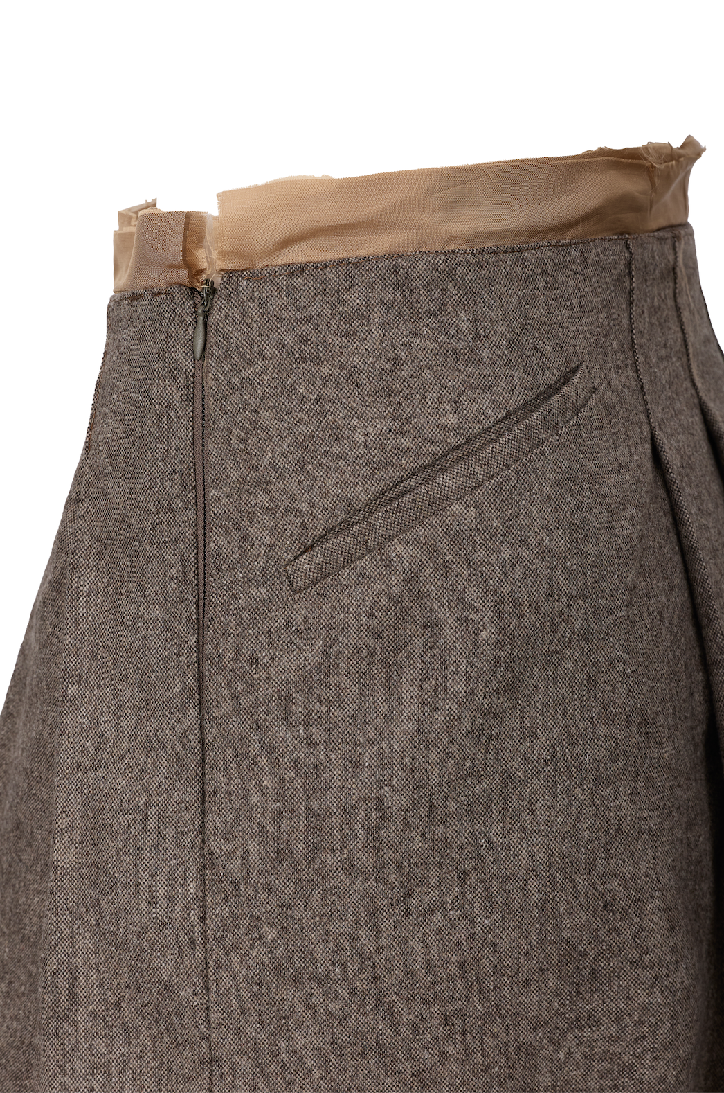 Fusta Mini Gri Taupe si Captuseala din Lana