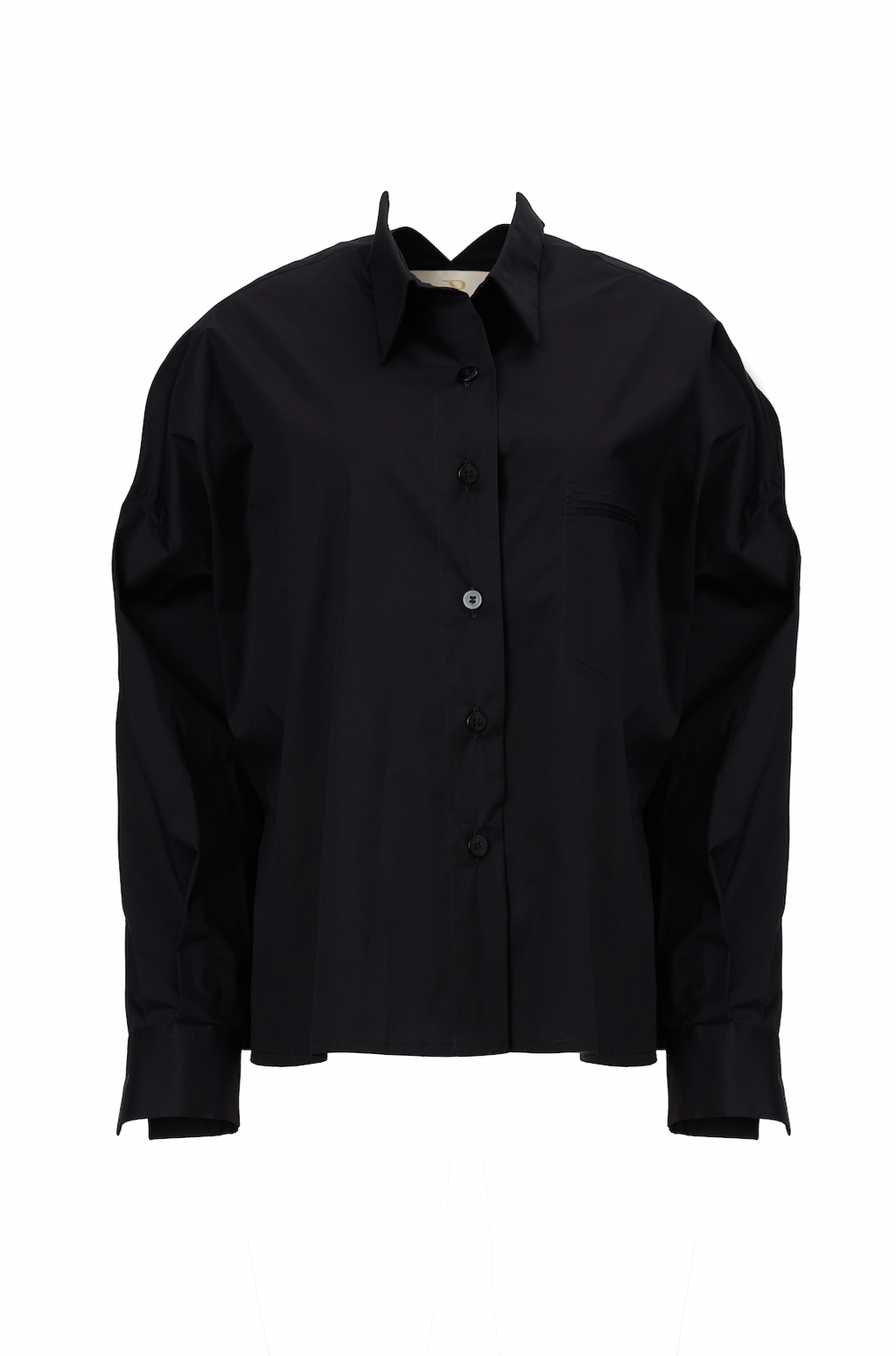 Camasa Neagra cu Guler in V la Spate