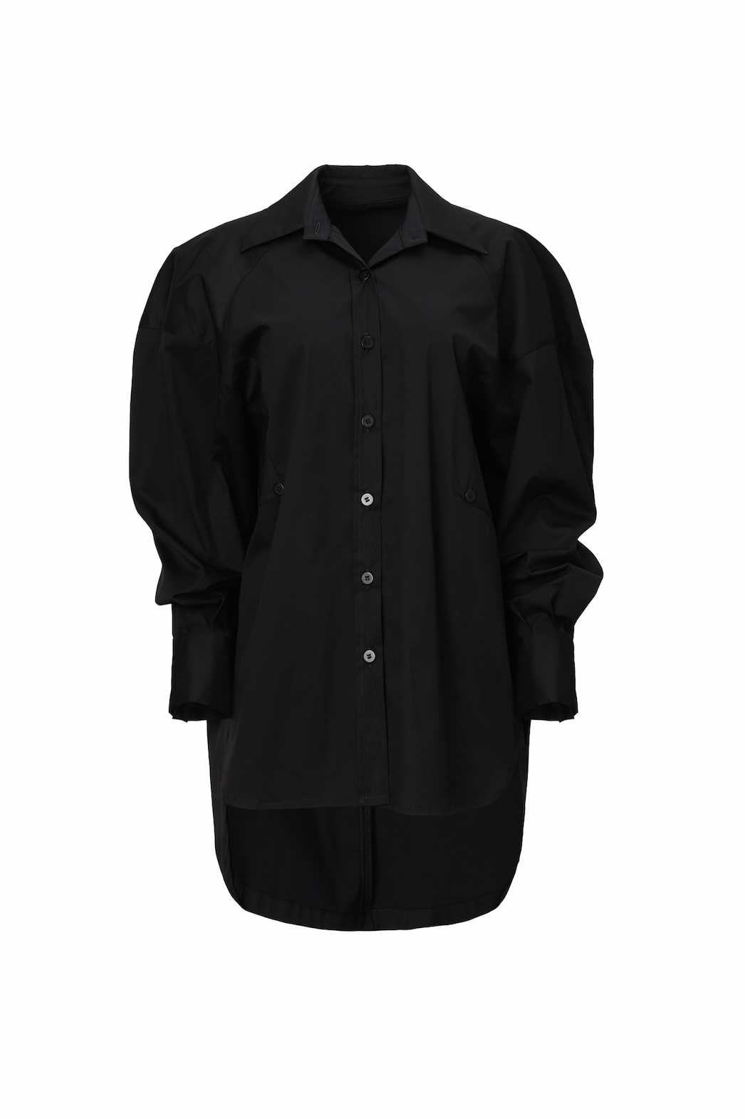 Camasa Neagra Oversized cu Croiala Lunga