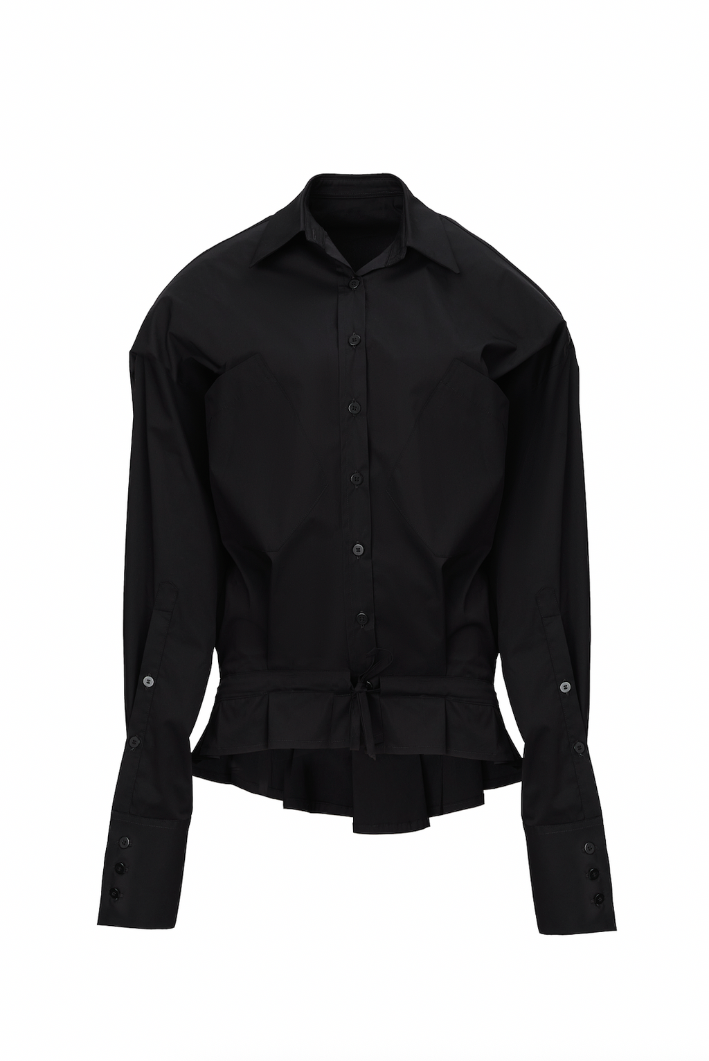 Camasa Neagra Cu Snur in Talie