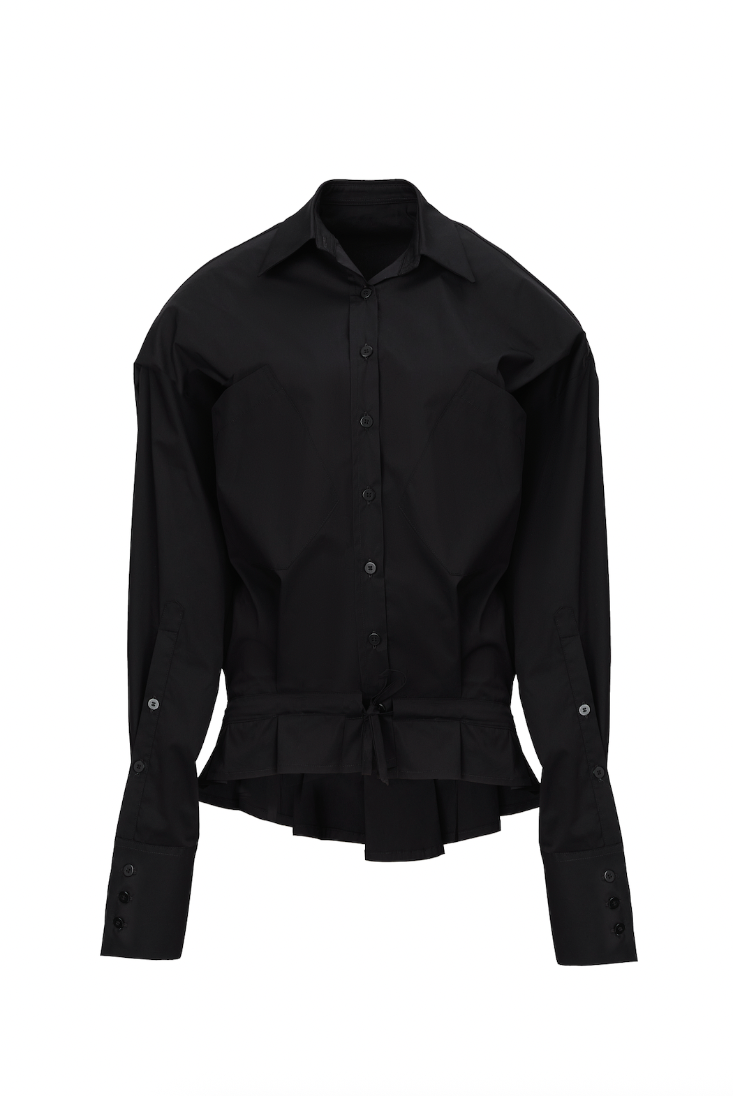 Camasa Neagra Cu Snur in Talie