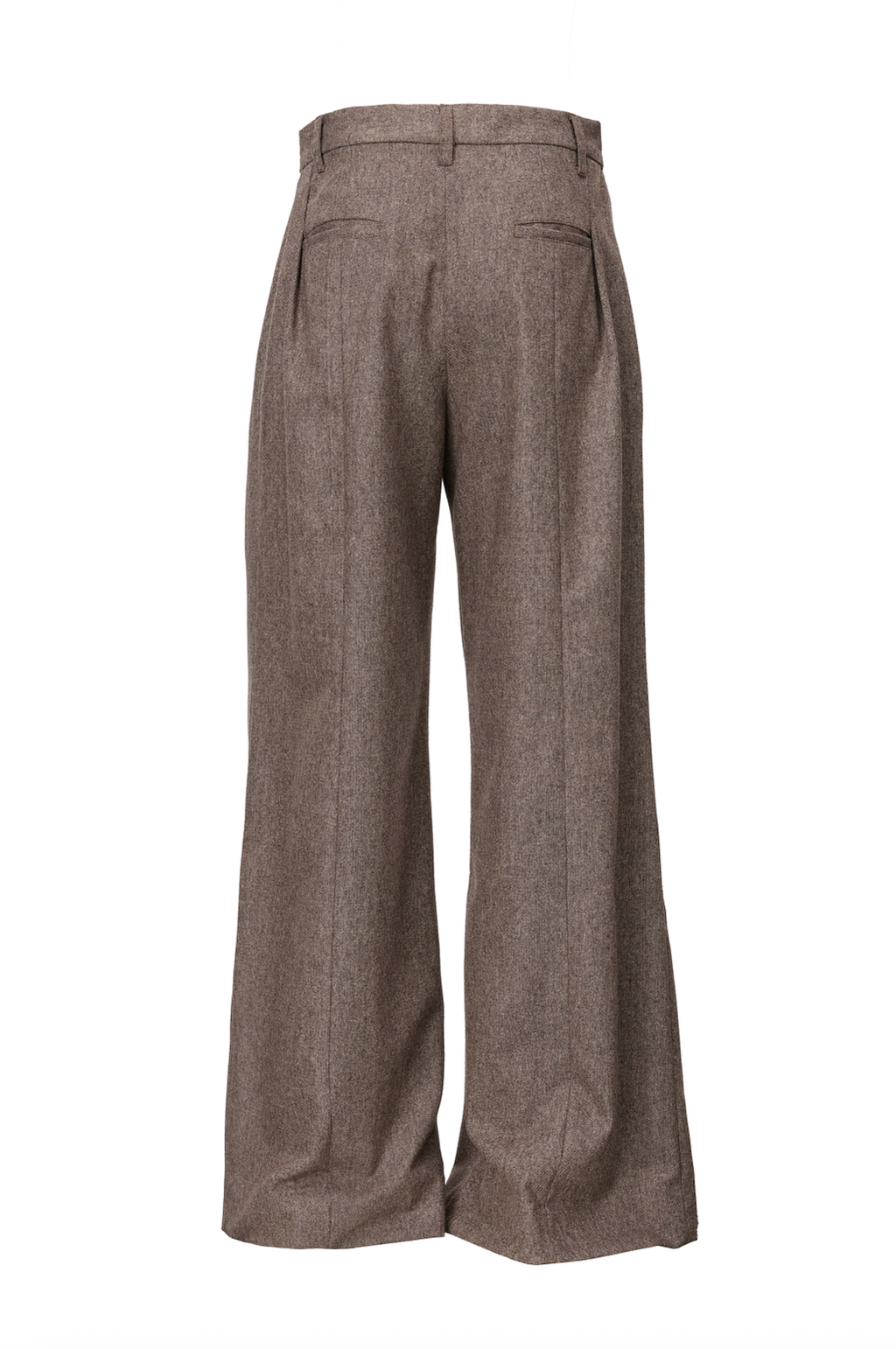 Pantaloni Gri Taupe cu Pense Frontale, din Lana