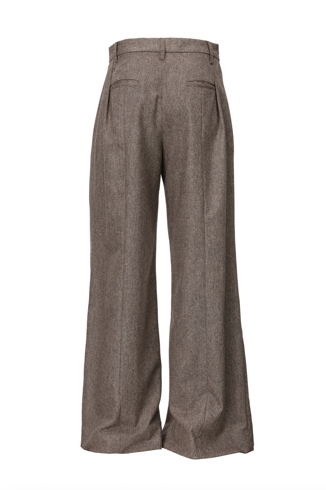 Pantaloni Gri Taupe cu Pense Frontale, din Lana