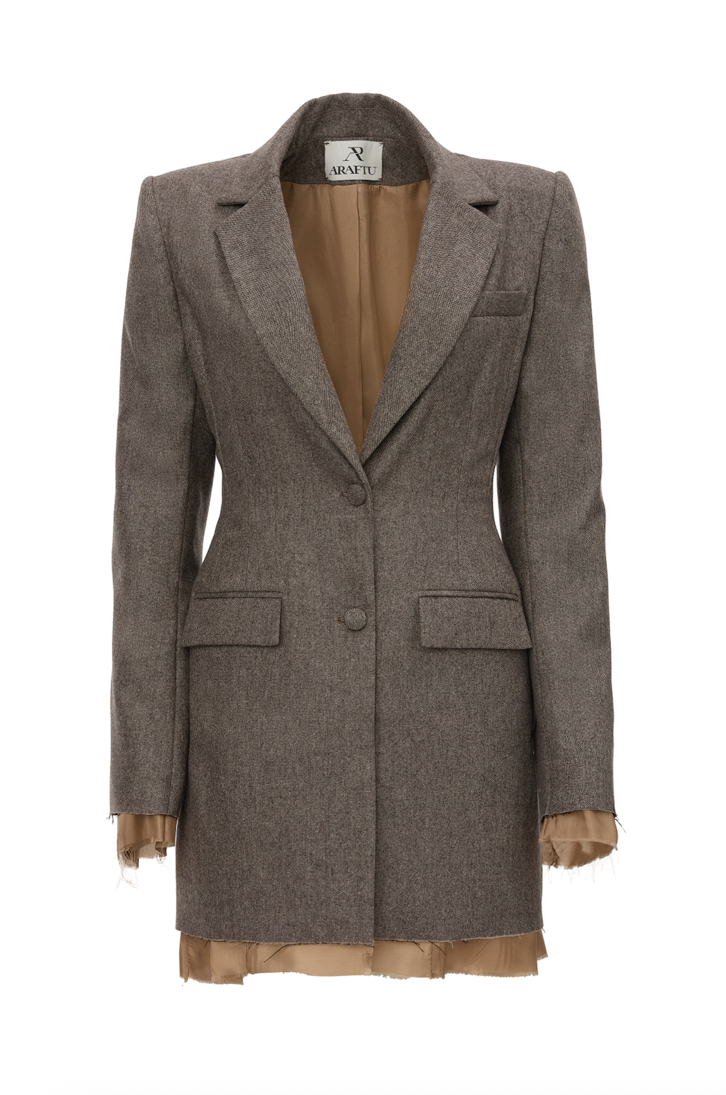 Rochie Sacou Gri Taupe si Captuseala, din Lana