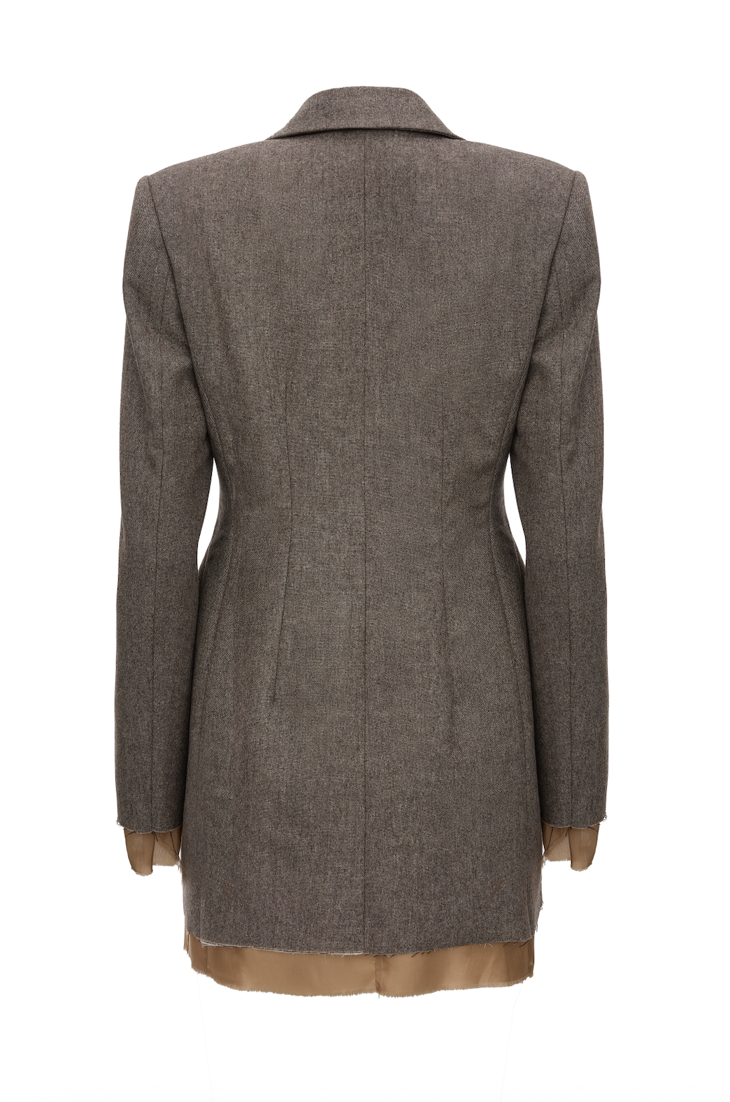 Rochie Sacou Gri Taupe si Captuseala, din Lana