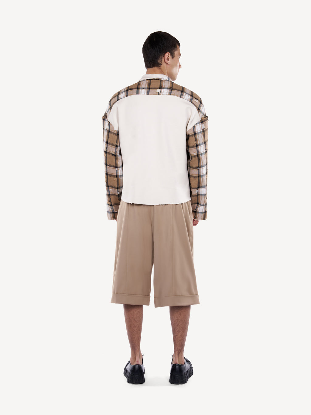 Pantaloni crop cu inchidere pe picior