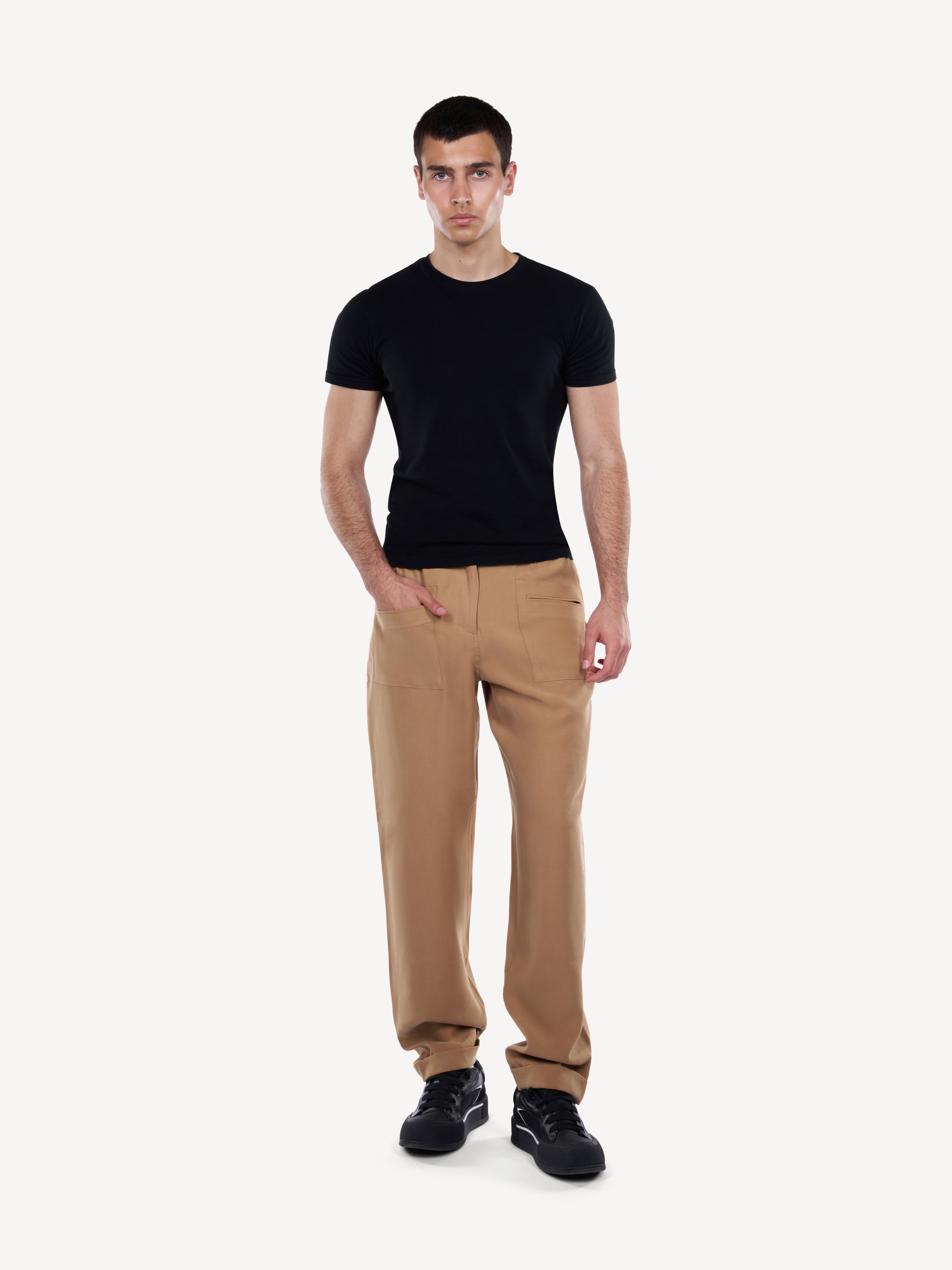 Pantaloni Relaxed Fit Camel